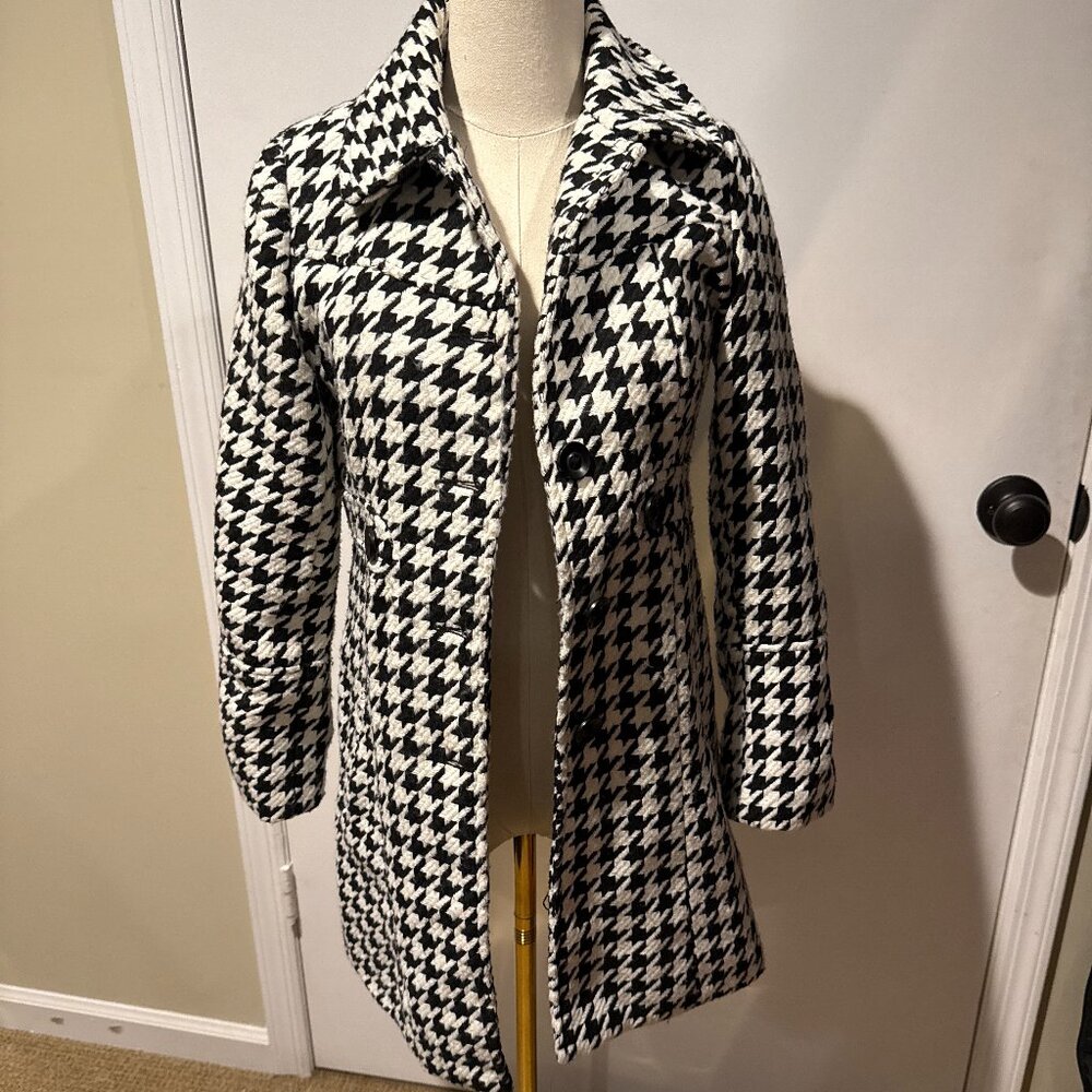 George Coat Checkered Pea Coat girls 10-12